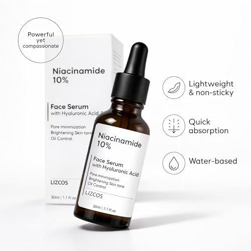 Image of 10% Niacinamide Face Serum with Hyaluronic Acid, Vitamin C & E | Brightening, Hydration & Oil Control | Reduces Acne Marks & Pores | Suitable for All Skin Types (PACK OF 30ML)
