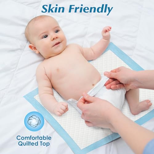 50 count super absorbency disposable underpads leakproof quick drying disposable pads for baby puppy and adults disposable changing pads for baby disposable diaper changing pads 17 x 13 blue