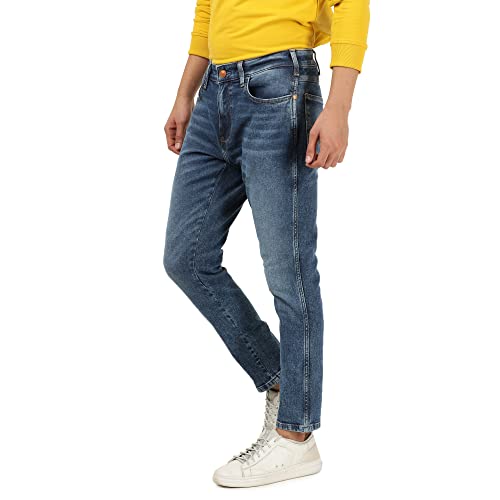 Image of Wrangler Men Bostin Blue Dust Slim Fit Jeans