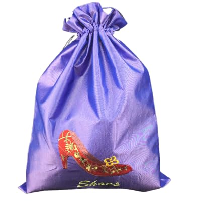 Sacchetti per scarpe con tacco alto in seta riutilizzabile con coulisse per le donne borsa portatile da viaggio per la casa sacchetto di stoccaggio per da ricamo fine da imballaggio con