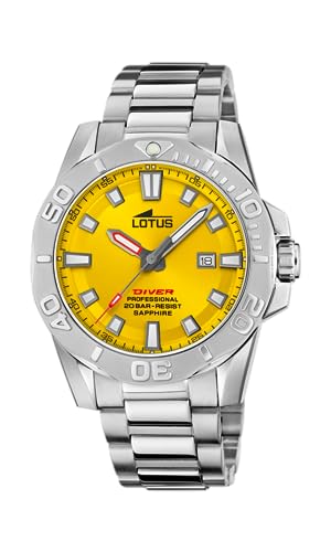 Montre Homme Lotus Argentée en Acier 316L et Verre Saphir Inrayable