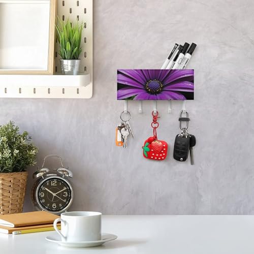 Gancho para llaves de pared resistente con 5 ganchos de metal para hogar 8