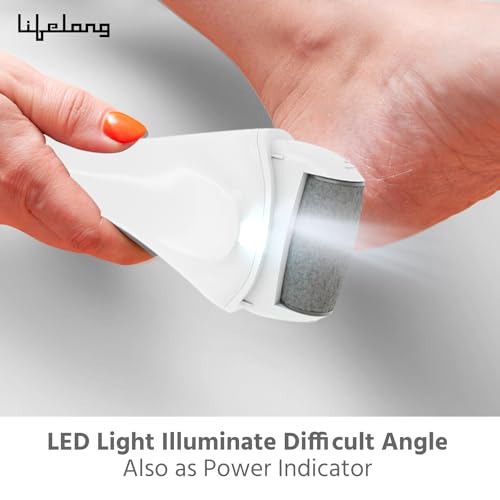 Lifelong Callus Remover Pedicure Device for Feet & Heels | Electronic Foot Scrubber For Dead Skin Removal| 3 Changeable Roller Heads | With Adapter... - Image 4
