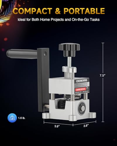 CREWORKS Wire Stripper Machine, 0.06\"-1\" Manual Wire Stripping Machine, Drill Compatible Copper Wire Stripping Tool for Scrap Wire with 2 Feed Hole Plates, Wire Stripper Power Tool for Cable Recycling