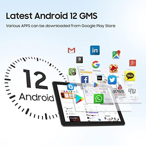 Haehne Tablet 10 inch Android 12, Tablets 10+ inch, 2GB RAM 32GB ROM/SD 128GB, 1.6GHz Quad-Core, 1280 * 800 HD IPS Screen, 2MP+5MP Dual Camer, 4500mAh Battery, GPS WiFi Bluetooth,Blue