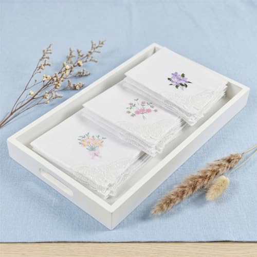 Pañuelos de algodón con encaje para regalar a invitadas de boda y madrinas 3