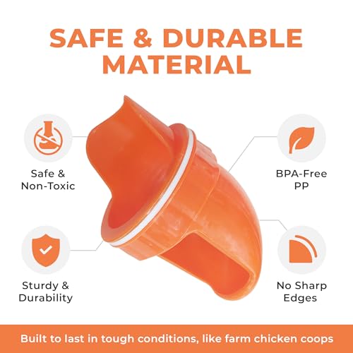 Durable Chicken Feeder Rain Proof Poultry Feeder Port Gravity Feed Kit for Buckets, Barrels, Bins, Troughs, Easy Clean - 6 Pack with Hole Saw for Easy Installation