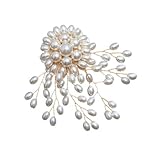 FASELE ブローチ リボンブローチ パールブローチ レディース 花形 スーツ ジャケット アクセサリー ジュエリー ラインストーン ゴールド エレガント フォーマル 発表会 卒業式 入学式 結婚式 プレゼント ギフト