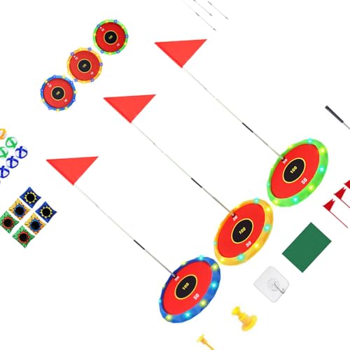 �������O�p�̗��K�}�b�g�r�[���o�b�O�ƃO���[�A�N�Z�T���[��������|�[�^�u�� 2 in 1 �S���t�g���[�j���O Glow Golf