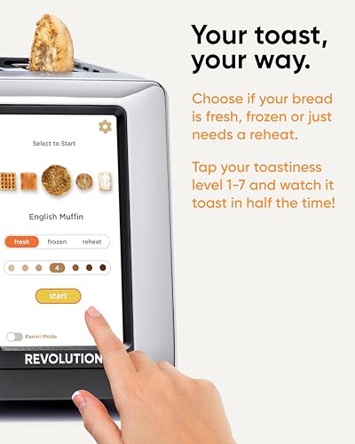 Revolution R180S Touchscreen Toaster, 2-Slice Smart Toaster with Patented InstaGLO Technology & Panini Mode