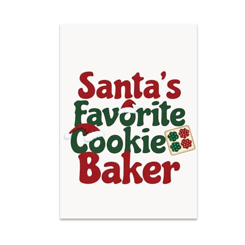 Holiday Baking Wall Art Poster Print - Santa's Favorite Cookie