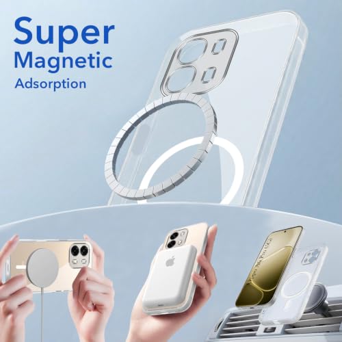 Image of Jkobi Lifetime Anti-Yellow MagSafe Compatible Clear Back Cover Case for Oppo A6 Pro (Sleek Hard Crystal | Shockproof and Camera Protection)