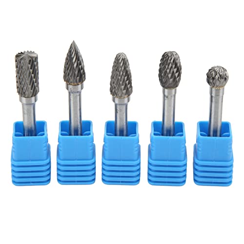 Set de 5 fresas de carburo de tungsteno 6x10 mm doble corte miniatura 1