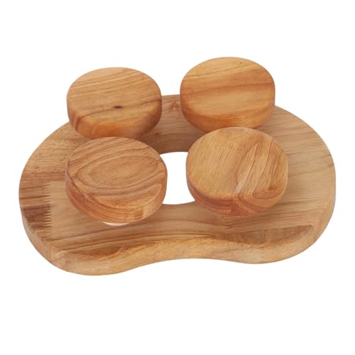 SEWOART Holz Sauna Kopfstütze mit Drehbarer Scheibe Ergonomische Rückenlehne aus Langlebigem Holz für Saunen und Dampfbäder Verstellbare Lendenstütze für Komfortable Entspannung Zuhause