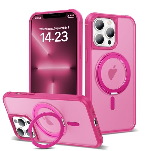 Image of Compatible with iPhone 13 Pro Case with Stand 6.1 inch,Rose Red