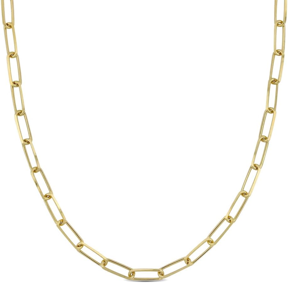 Diamond-Cut Paperclip Chain Necklace in 18K Yellow Gold Plated Sterling Silver (18 Inches)