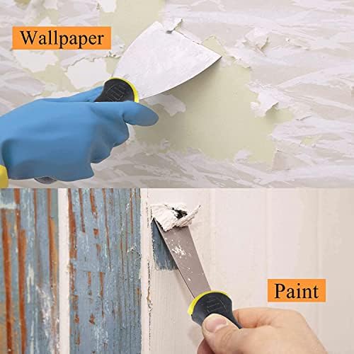 Paint Wallpaper Scraper Plastering Tools Filler Putty Knife Stainless Steel Paint Scraper Cleaning Shovel Wall Caulking Mud Scraper for Drywall, Putty, Decals, Wallpaper, Patching and Painting