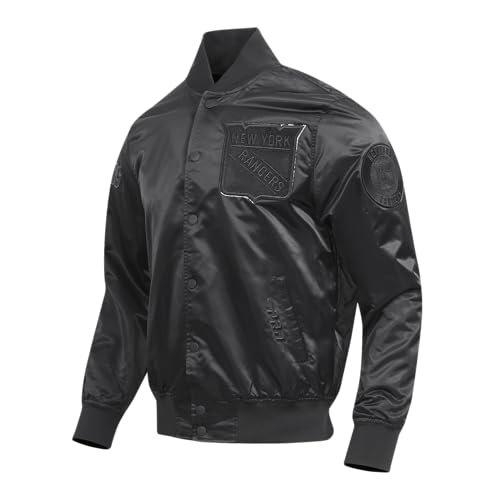 Image of Pro Standard NHL mens Mens Nhl Classic Triple Black Satin Jacket