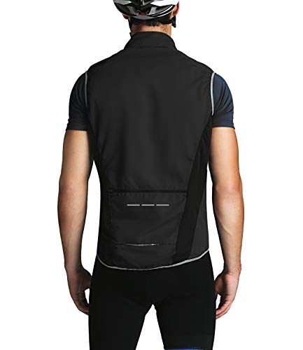 Outto Men' Reflective Running Cycling Vest For Safty And Windproof(X-Large,Black) #TOP1
