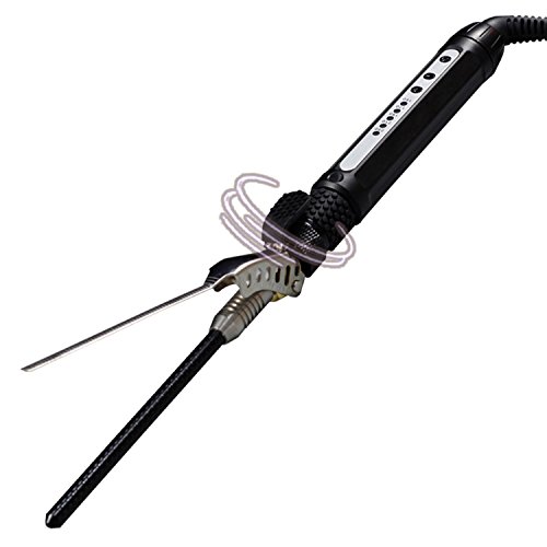 Kissbeauty Chopstick Curling Wand Professional Salon 360°c Rotating Clip Ceramic Mini Hair Curling Iron.Small Barrels for Short Hair,Hair Curler,Hair Curling Wand (7MM) - Heat Protection Glove