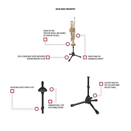 Gator Frameworks GFW-BNO-TRUMPET Tripod Style Stand For Standard-Sized Trumpets thumb #4