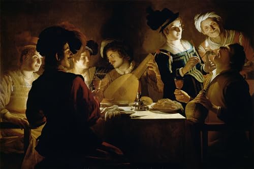 Moderne art murale impression un festin joueur de luth peinture 60x90