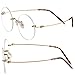 Agstum Pure Titanium Round Eyeglasses Rimless Flexible Glasses - Want ...