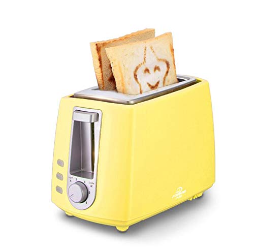 FXXJ Patrón de la Sonrisa Tostadora Máquina para Hornear, Tostadora Máquina para el Desayuno de Seis Platos función de descongelación de recalentamiento Equipado, Inteligente Tostadas,Amarillo