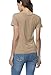 Women/Girls Sexy Deep V Neck Lace Up Short Sleeve Top Khaki X-Large