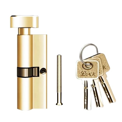 Cilindro de giro de pulgar en aleacion dorada de 70mm para cerradura de puerta, 2 uds