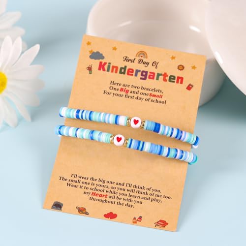 Image of First Day of Kindergarten Bracelet, Back to School Gifts Bracelet for Kids - Mommy and Me Bracelets, Back To School Supplies Adjustable Bracelets for Mom Daughter Son Girls Boys
