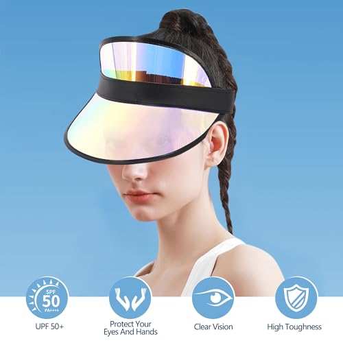 Image of Surkat Plastics Clear Sun Visors UV Protection Hat Cap Headwear Sunhat for Golf Tennis Beach Cycle