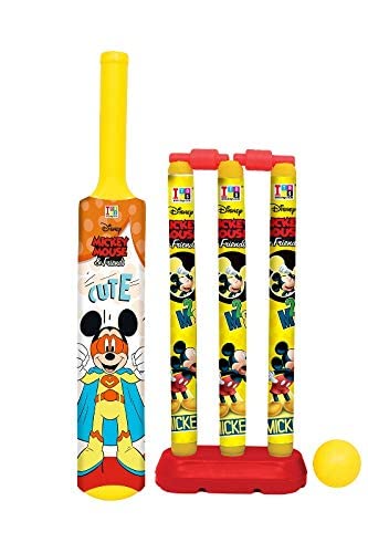 LAEMENOZ Cricket Kit Set for Kids 3 Stumps with 1 Bat and 1 Ball for Playing Perfect Cricket Combo Set (Cricket Set)
