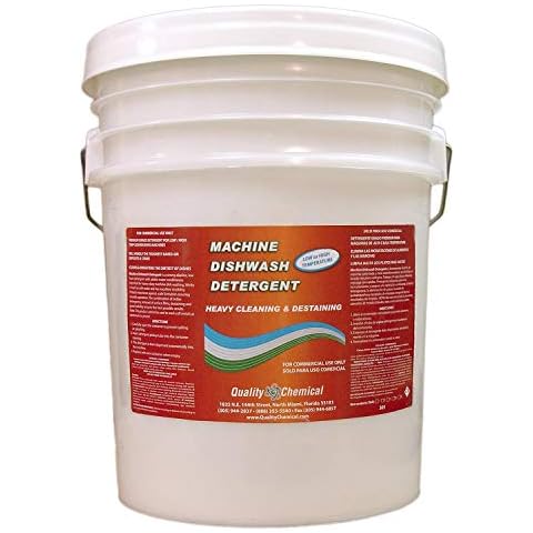Quality Chemical Heavy Duty Liquid Alkaline Commercial Dishwasher Detergent - Industrial-Grade - Dissolves Food Stains, Grease, Grime and Residue - No Pre-Rinse - Ready-to-Use 5 Gallon Pail (640-oz) Cover