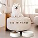 SAMAH White Marble Dog Bowl, Non-Slip Non-Tipping Heavy Dog Food Bowl, Large Weighted Stone Dish, Natural Marble Pet Water Bowl, Easy to Clean, Perfect Gift for Cat & Dog Lovers, Holds 6 Cups(6 lbs)