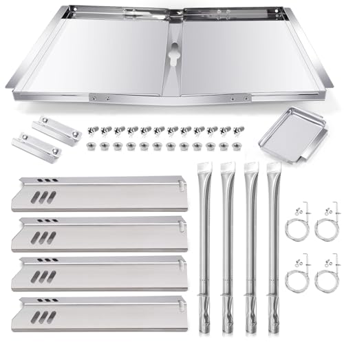 Hiorucet DGF493BNP Grease Tray Replacement Parts, Adjustable 24''-30'' Drip Pan, Heat Plate Tent, Burner and Igniter for Dyna Glo DGF510SBP, DGF493BNP Replacement Parts, Backyard Grill BY13-101-001-12