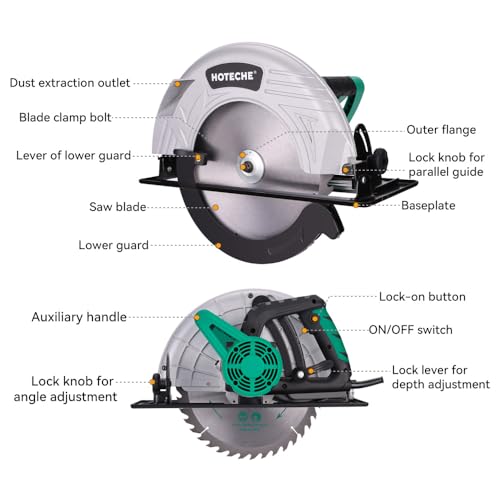 Hoteche 12-Inch Circular Saw 4-Hp Compact Portable Table Saw With Saw Blade For Desktop Use thumb #1