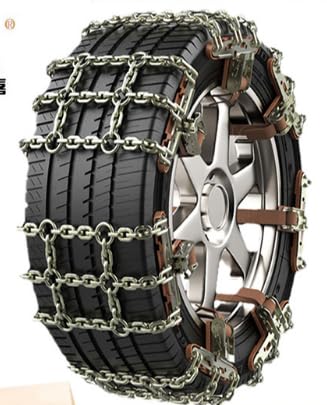 8 Pièces Chaines Neige Voiture Universel, Chaînes Voiture Anti-Dérapant, Chaînes De Neige Type pour voiture, SUV, camions - Pour 195 205 215 225 235 245 50/55/60/65 R15 R16 R17 R18