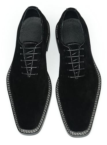 Santimon Men's Suede Oxfords Dress Formal Shoes - Comfortable Casual Derby Lace-Up with Cushioned Insole- Business-Casual Work Shoes for Office,Wedding, Date Night3