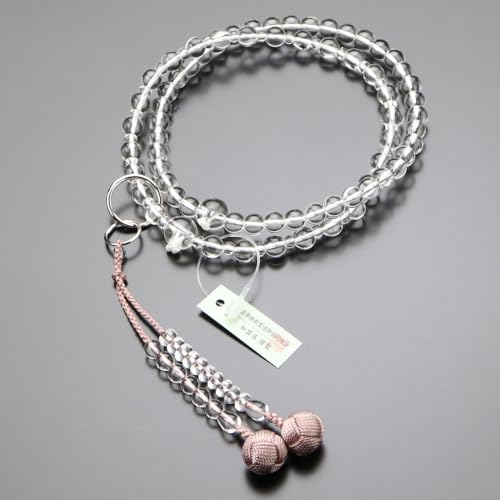 【特別価格】念珠ドットコム ≪選べる房色4色≫浄土宗 数珠 女性用 8寸 本水晶 梵天房【本式数珠 京念珠 京都 4月の誕生石 八寸 二連 二輪 水晶 天然石 本銀輪 葬式 葬儀 法事 法要 贈り物 親子 姉妹 お洒落 上品 ピンク パープル 紫色 グレー