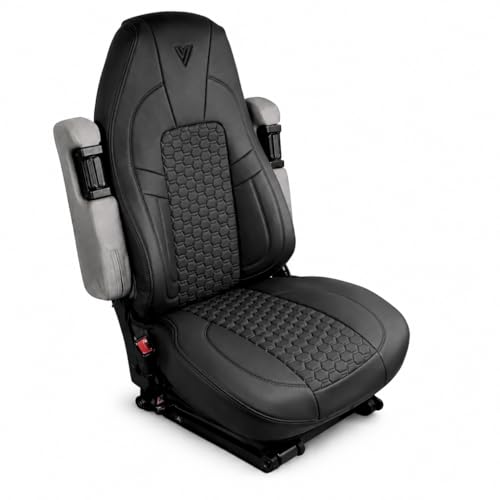 Seat Cover for Legacy Aftermarket Seat – Custom-Fit Semi Truck Seat Cover, Durable Heavy-Duty Material, Easy Installation, Interior Protection for Commercial Trucks (Black Faux Leather)