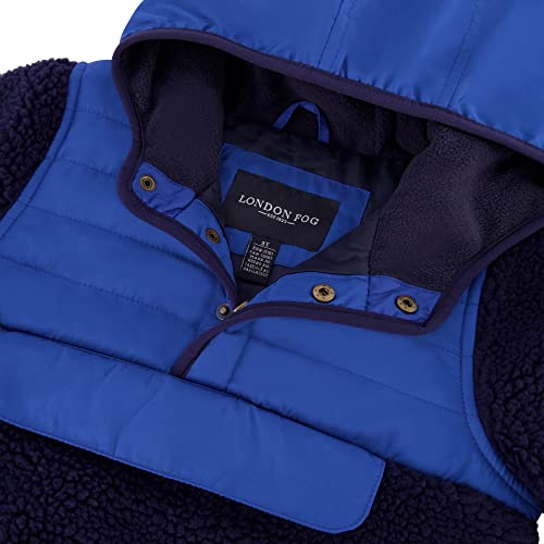 Image of LONDON FOG Boys' Hooded Pull on Winter Coat, Soft Fleece and Puffer Jacket
