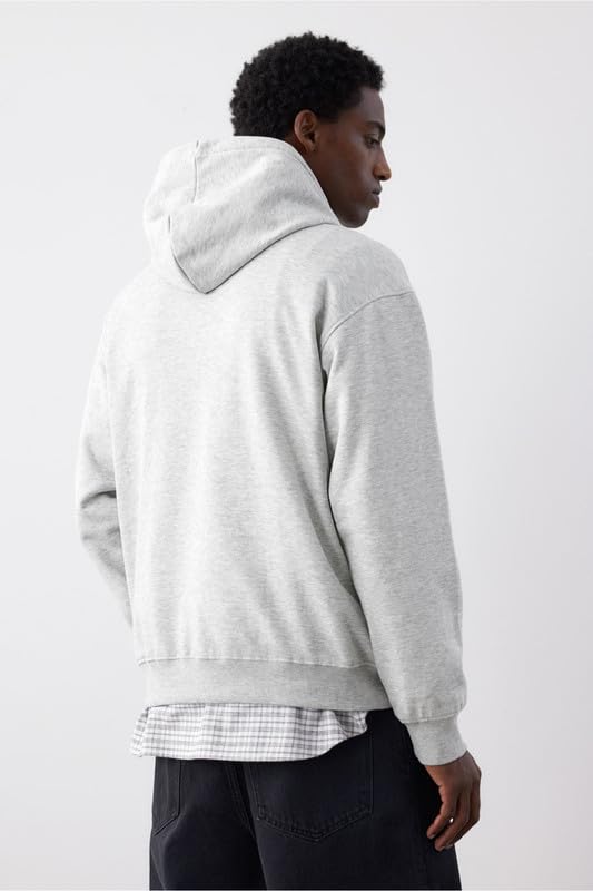 Image of Casual Fleece Hoodie Sweatshirt Solid Hooded Collar Drawstring Long Sleeve Pullover for Men & Women