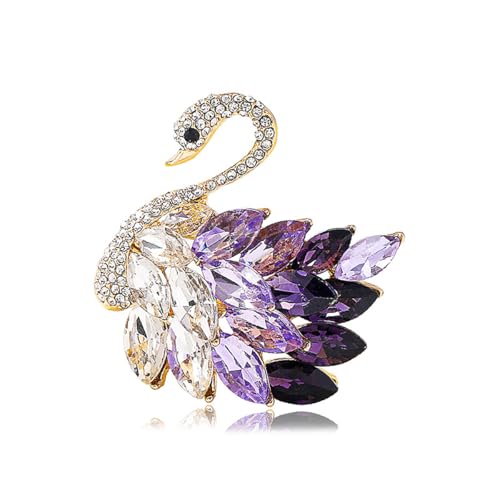 Elegant Rhinestone Swan Brooches Pin Crystal Swan Brooch Lapel Pins