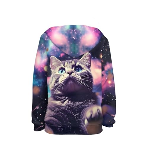 Image of GLUDEAR Teen Boys Girls Novelty Animal Galaxy Hoodies Sweatshirts Pullover
