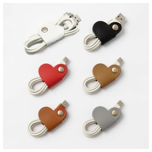 6 Pcs Heart Shaped Cable Organizers, Cord Management Clips for USB Charging Wires and Headphones