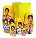Great Russian Gifts The Beatles Group Collectible Memorbilia 5 Piece Stacking Nesting Doll Set 5.75 Inches Tall