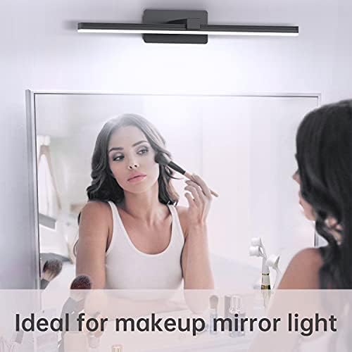Kimjo LED Mirror Lights 9W, Bathroom Mirror Lamp Neutral White 4000K Mirror Front Lighting 40cm Bathroom Cabinet Lighting 720LM Mirror Wall Lamp Black for Bathroom Toilet Bedroom Vanity (No Switch)