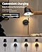 KDG Wireless Wall Sconces Set of 2, Small Cordless 5200mAh Rechargeable Battery LED Wall Lamps, Stepless Dimming Lightings for Wall Painting, Living Room, Bedroom, Hallway, Gifts, Night Light (Black)