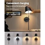 KDG Wireless Wall Sconces Set of 2, Small Cordless 5200mAh Rechargeable Battery LED Wall Lamps, Stepless Dimming Lightings for Wall Painting, Living Room, Bedroom, Hallway, Gifts, Night Light (Black) - Image 4